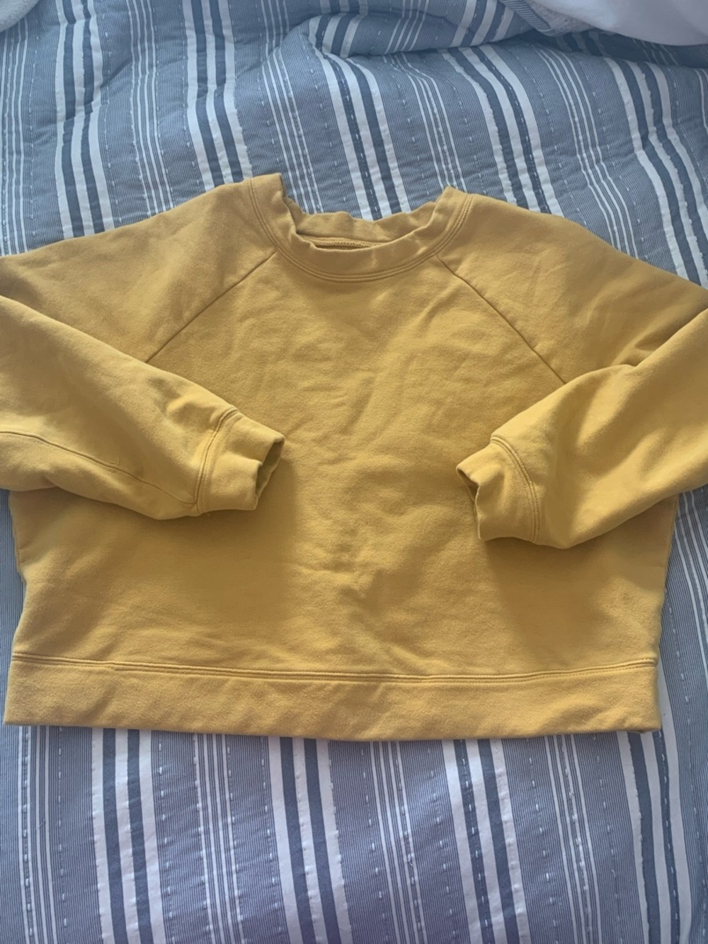 Mustard Yellow Cropped Crewneck Sweatshirt
